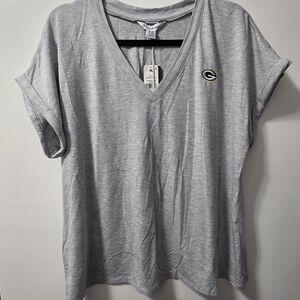 NWT Green Bay Packers Gray V-Neck Women's Top